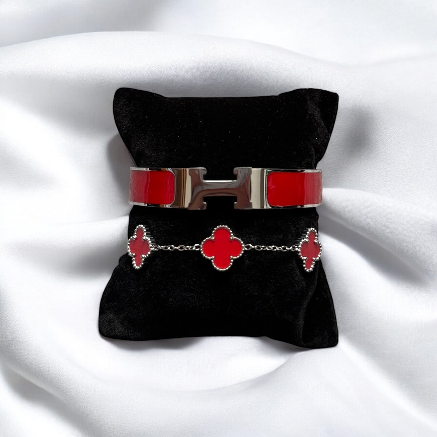 Hamraa (Silver & Red) 2pc Set