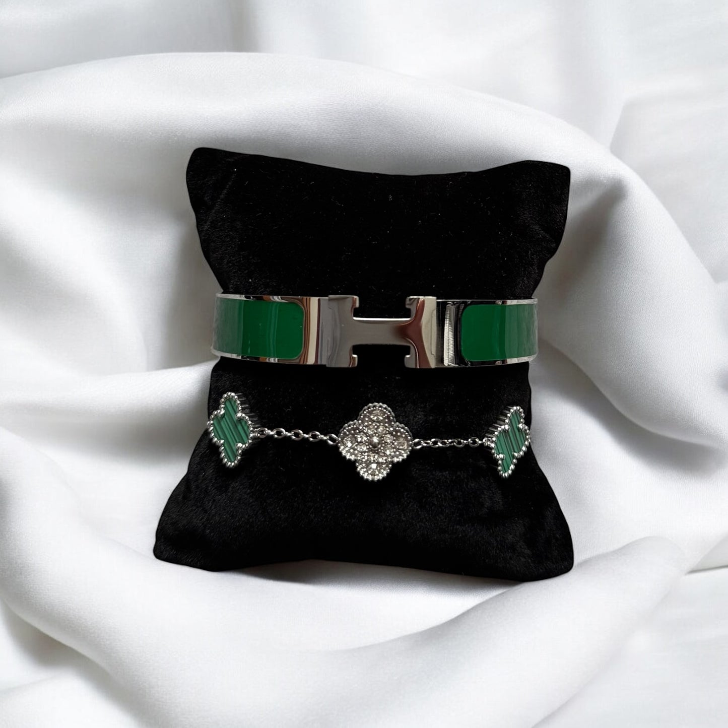 KhaDraa (Silver & Green) 2pc Set