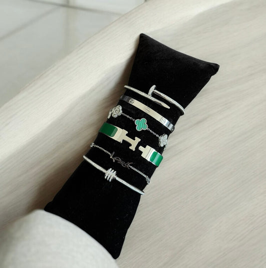 KhaDraa (Silver & Green) 6pc Stack