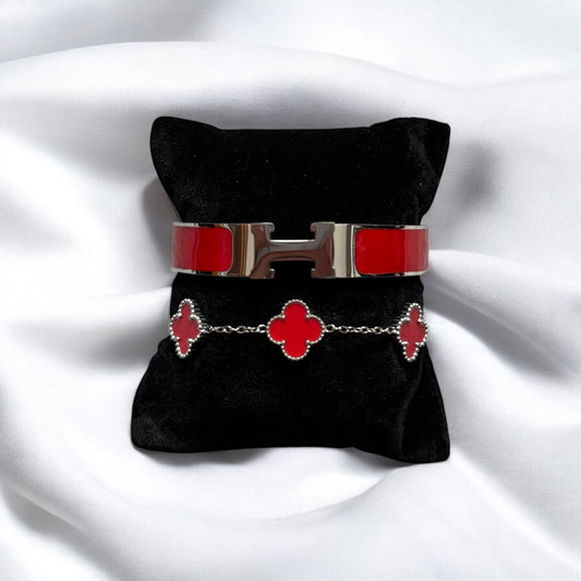 Hamraa (Silver & Red) 2pc Set