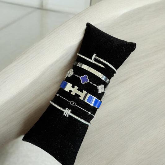 Zarqā (Silver & Royal Blue) 6pc Stack