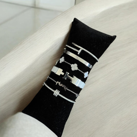 Bayda (Silver & White) 6pc Stack